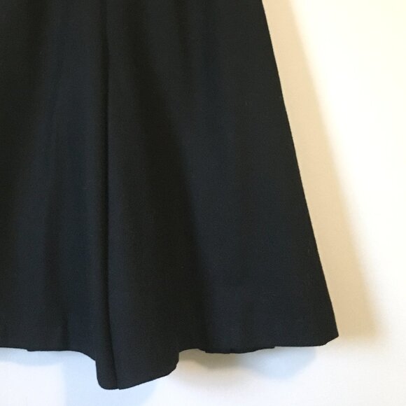 Vintage Thick Black Structured Box Pleated Wool Culottes 26W - Picture 8 of 16